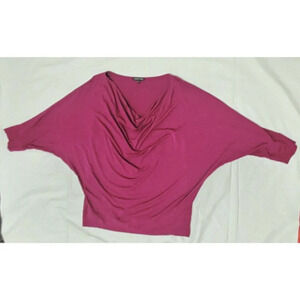 Eileen Fisher Purple 3/4 Sleeve Cowl Neck Top